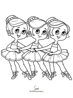Børn Dansebutikken Andet Til Ballet|Balletting Børn-A5 balletkort til at farvelægge - 9 stk i en pakke