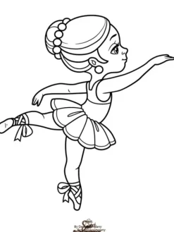 Børn Dansebutikken Andet Til Ballet|Balletting Børn-A5 balletkort til at farvelægge - 9 stk i en pakke