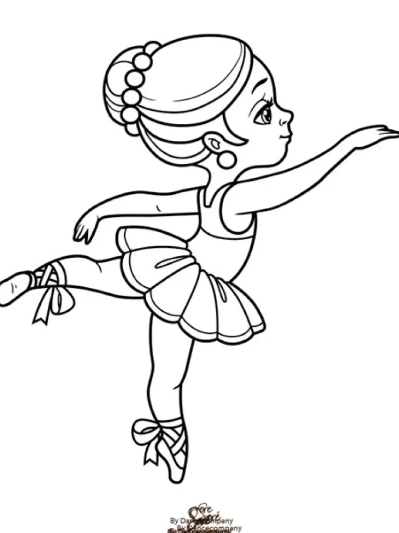 Børn Dansebutikken Andet Til Ballet|Balletting Børn-A5 balletkort til at farvelægge - 9 stk i en pakke