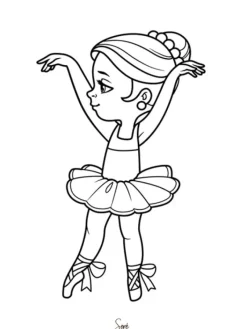 Børn Dansebutikken Andet Til Ballet|Balletting Børn-A5 balletkort til at farvelægge - 9 stk i en pakke