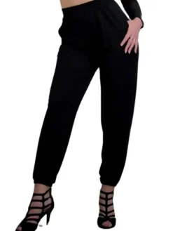 Dame Dansebutikken Danseunderdele Damer-Afslappede sorte bukser af bambus - Danceeverywear