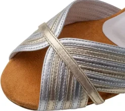 Dame Dansebutikken Brudesko|Salsasko Damer-Anna Kern dansesko sølv/guld med 5 cm hæl - Noel