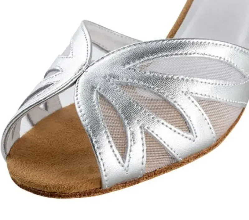 Dame Dansebutikken Brudesko|Salsasko Damer-Anna Kern sølv dansesko 3,5 cm hæl