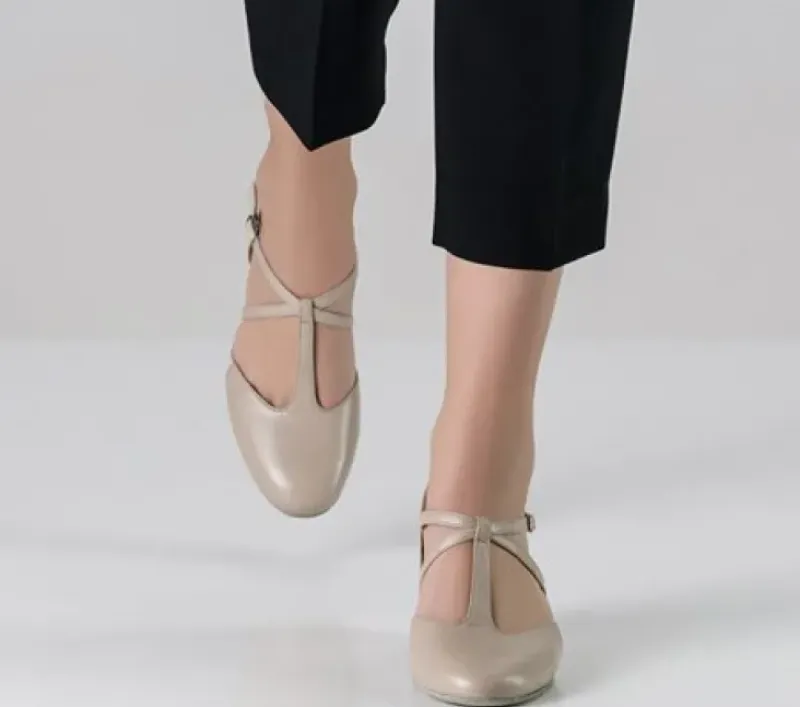 Dame Dansebutikken Tangosko Damer|Social Dansesko-Beige skind Naia dame dansesko Werner Kern