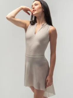 Dame Dansebutikken Skørter Til Skøjteløb|Ballet Underdele Damer-Beigefarvet pull on mesh skørt fra Mara Dancewear