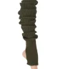 Dansebutikken Benvarmere Til Yoga|Benvarmere Til Ballet-Benvarmere ribstrik olivenfarvet 85 cm Seré