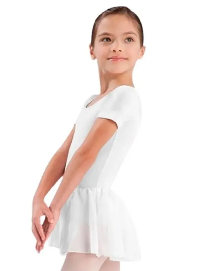 Børn Dansebutikken Gymnastikkjole Piger|Balletkjole Piger-Bloch hvid dragt m.chiffon skørt til piger