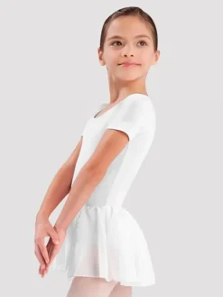 Børn Dansebutikken Gymnastikkjole Piger|Balletkjole Piger-Bloch hvid dragt m.chiffon skørt til piger