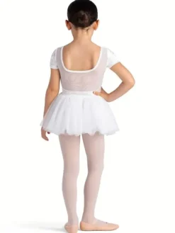 Børn Dansebutikken Balletkjole Piger-Bloch hvidt tutu med korte ærmer og velour