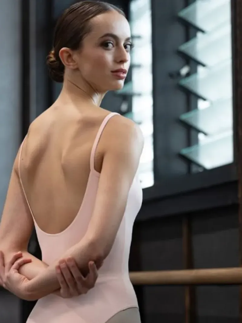 Dame Dansebutikken Dragter Damer|Balletdragter Damer-Bloch rosa klassisk dragt m. tynde stropper og rynk