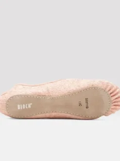 Dansebutikken Balletsko Bløde-Bloch rosa skind balletsko med glimmer