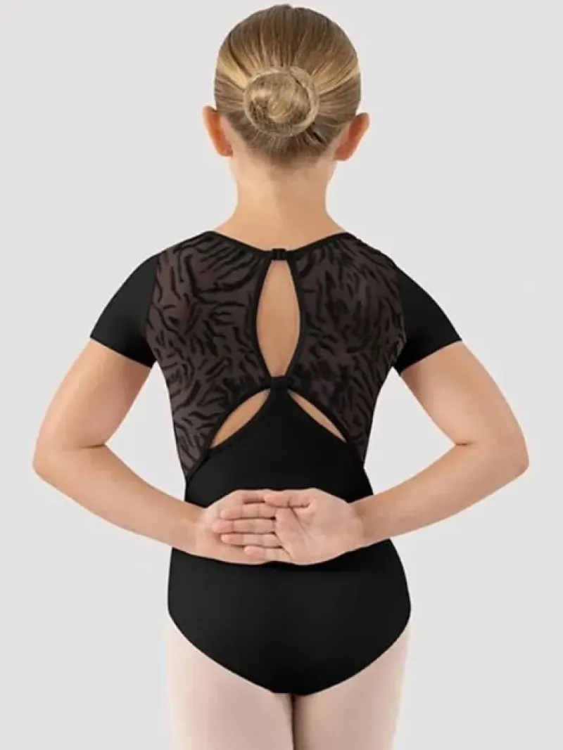 Børn Dansebutikken Dragter Piger|Balletdragter Børn-Bloch sort dragt med flotte udskæringer og mesh