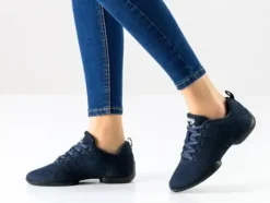 Dame Dansebutikken Salsasko Damer|Swingsko Damer-Blåsorte sneaker åndbar strik til damer - Suny