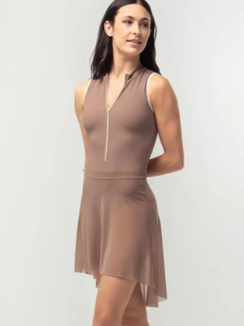 Dame Dansebutikken Skørter Til Skøjteløb|Ballet Underdele Damer-Brunt pull on mesh skørt fra Mara Dancewear
