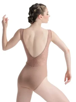Dame Dansebutikken Balletdragter Damer-Cafe au lait balletdragt m.bredde stropper Ballet Rosa