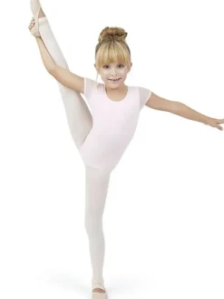 Børn Dansebutikken Dragter Piger|Balletdragter Børn-Capezio lyserød dragt med puf ærmer til piger