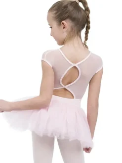 Børn Dansebutikken Balletkjole Piger-Capezio rosa dragt med påsyet tutu skørt