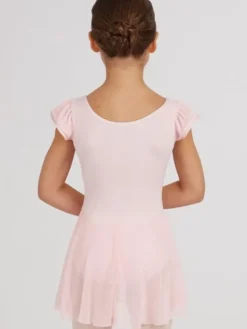 Børn Dansebutikken Gymnastikkjole Piger|Balletkjole Piger-Capezio rosa dragt m.skørt og puf ærmer til piger