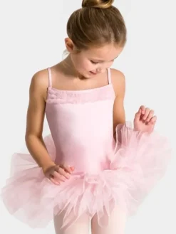 Børn Dansebutikken Balletkjole Piger-Capezio rosa tutudragt med flæser