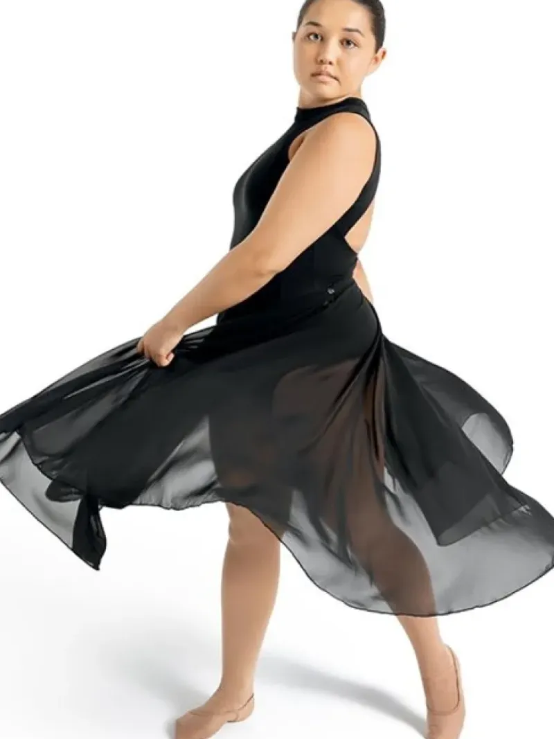 Dame Dansebutikken Ballet Underdele Damer-Capezio sort lang chiffon balletskørt til damer