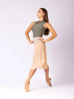 Dame Dansebutikken Skørter Til Skøjteløb|Ballet Underdele Damer-Creme farvet langt pull on mesh skørt fra Mara Dancewear