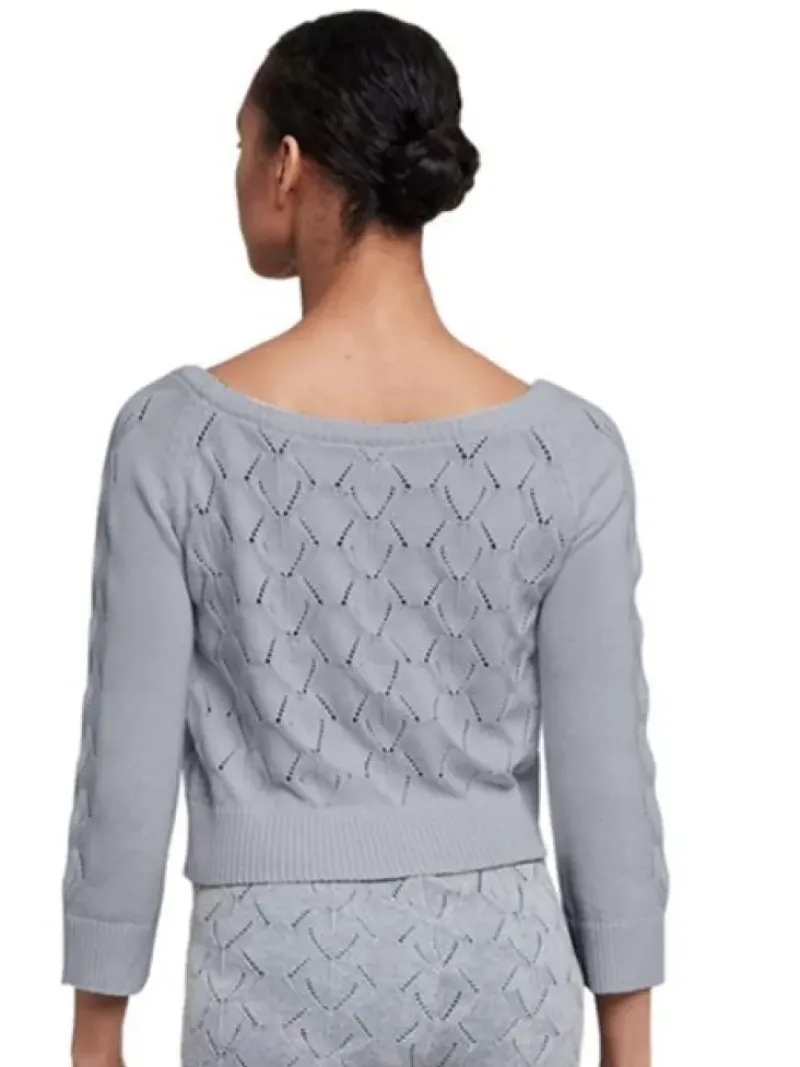Dame Dansebutikken Dragter Damer-Cropped strik fra Bloch - grå