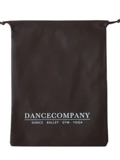 Dansebutikken Dansetasker|Dansesko Tilbehør-Dancecompany mørkebrun skopose med logo