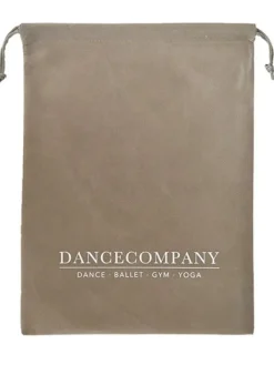 Dansebutikken Dansetasker|Dansesko Tilbehør-Dancecompany sandfarvet skopose med logo