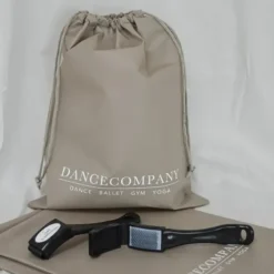 Dansebutikken Dansetasker|Dansesko Tilbehør-Dancecompany sandfarvet skopose med logo