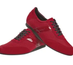 Dansebutikken Tangosko Herrer|Salsasko Herrer-Diamant rød dansesneaker vario spin sål til herrer
