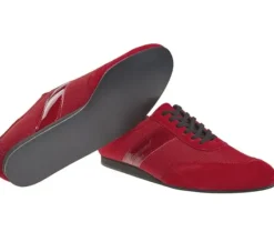 Dansebutikken Tangosko Herrer|Salsasko Herrer-Diamant rød dansesneaker vario spin sål til herrer