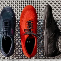 Dansebutikken Tangosko Herrer|Salsasko Herrer-Diamant rød dansesneaker vario spin sål til herrer