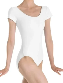 Dame Dansebutikken Balletdragter Damer-Dragt med korte ærmer i hvid fra Wear Moi