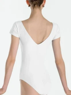 Dame Dansebutikken Balletdragter Damer-Dragt med korte ærmer i hvid fra Wear Moi