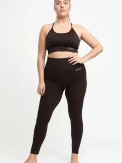 Dansebutikken Pilates Bukser/leggings|Yogabukser-Drop of mindfulness mørkbrune seamless leggings