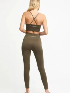 Dansebutikken Pilates Bukser/leggings|Yogabukser-Drop of mindfulness olivengrønne seamless leggings