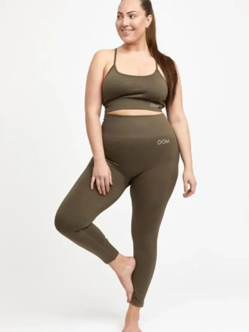 Dansebutikken Pilates Bukser/leggings|Yogabukser-Drop of mindfulness olivengrønne seamless leggings