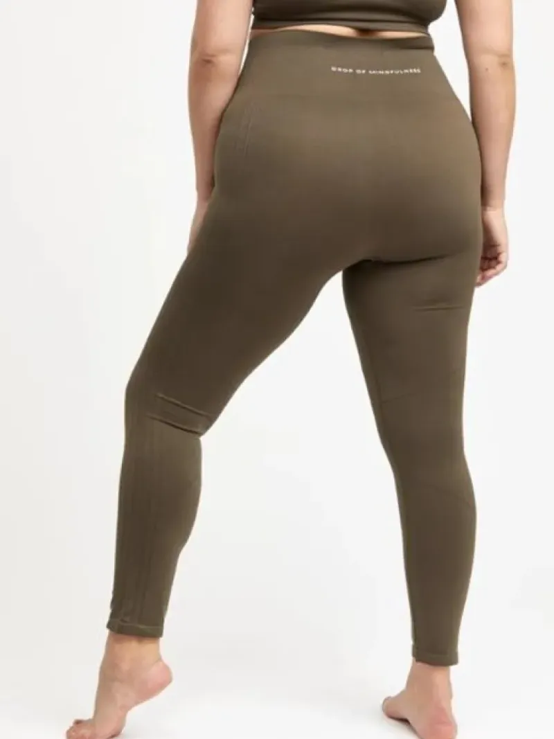 Dansebutikken Pilates Bukser/leggings|Yogabukser-Drop of mindfulness olivengrønne seamless leggings