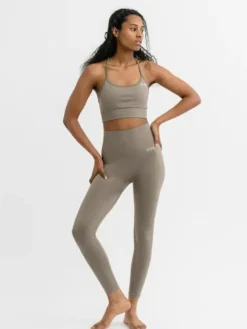 Dansebutikken Pilates Bukser/leggings|Yogabukser-Drop of mindfulness salvie grønne seamless leggings