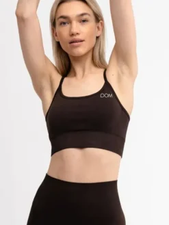 Dame Dansebutikken Yogatoppe|Overdele Damer-Drop of mindfulness seamless sports top mørkebrun
