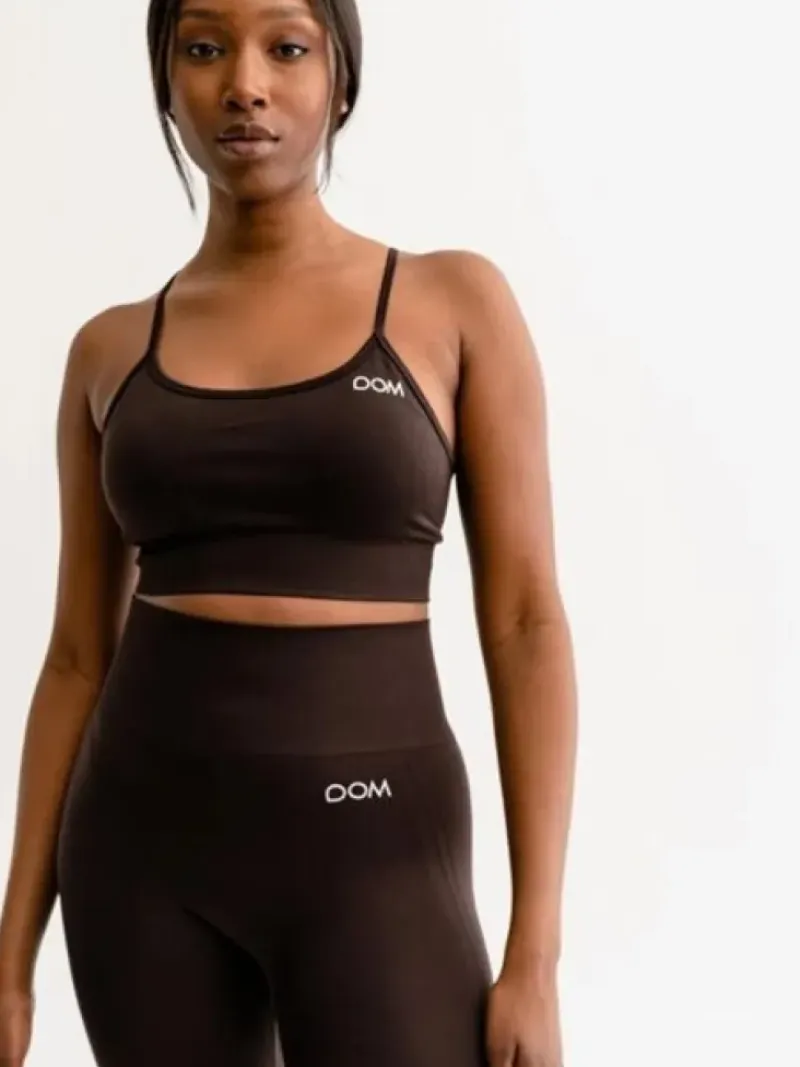 Dame Dansebutikken Yogatoppe|Overdele Damer-Drop of mindfulness seamless sports top mørkebrun