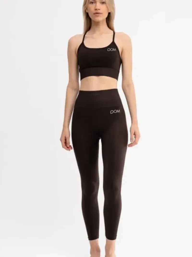 Dame Dansebutikken Yogatoppe|Overdele Damer-Drop of mindfulness seamless sports top mørkebrun