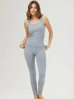 Dansebutikken Pilates Bukser/leggings|Yogabukser-Drop of mindfulness seamless leggings i svag lyseblå