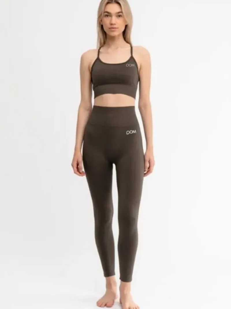 Dame Dansebutikken Yogatoppe|Overdele Damer-Drop of mindfulness seamless sports top olivengrøn