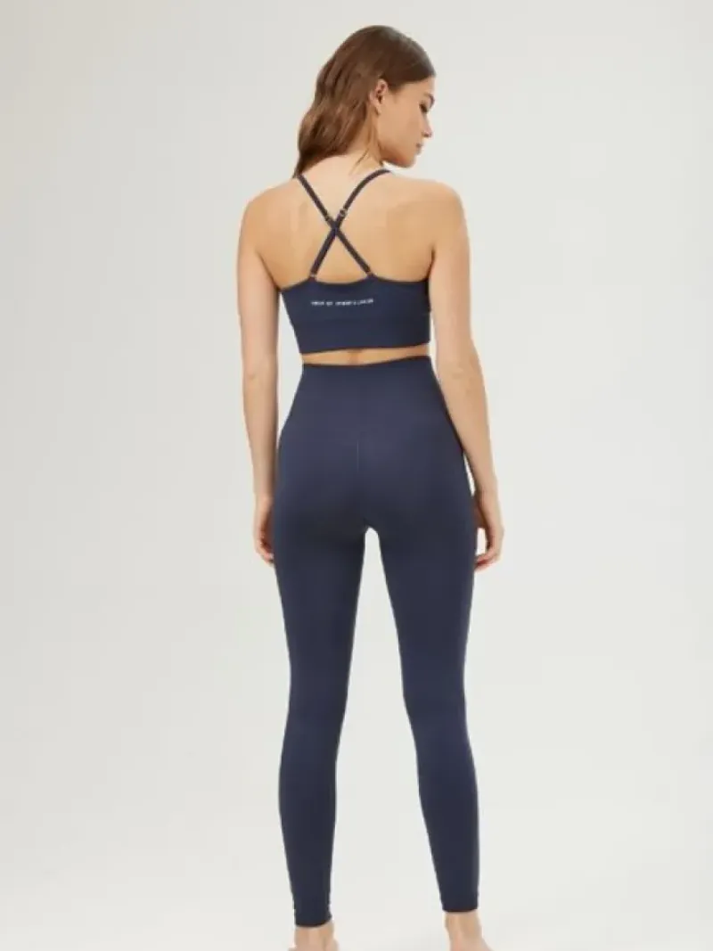 Dansebutikken Pilates Bukser/leggings|Yogabukser-Drop of mindfulness seamless leggings i mørkeblå