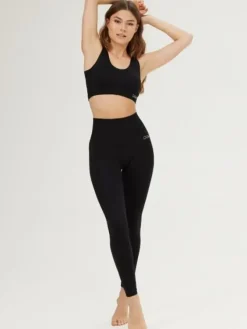 Dansebutikken Pilates Bukser/leggings|Yogabukser-Drop of mindfulness seamless leggings i sort