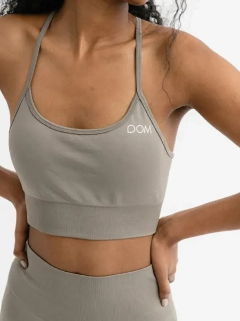 Dame Dansebutikken Yogatoppe|Overdele Damer-Drop of mindfulness seamless sports top salvie grøn