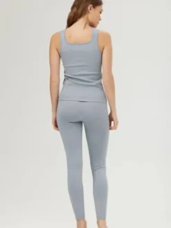 Dame Dansebutikken Pilates Overdele|Yogatoppe-Drop of mindfulness svag lyseblå seamless rib top