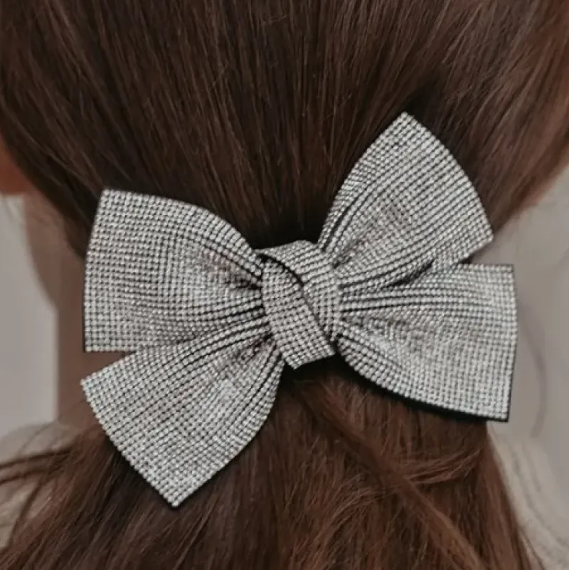 Dansebutikken Hår Accessories-Flot hårsløjfe med sølv sten