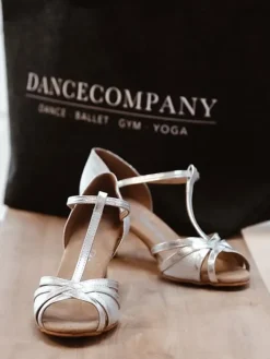 Dame Dansebutikken Salsasko Damer|Latinsko Damer-Flot sølv dansesko til tango/salsa/latin med 5 cm hæl